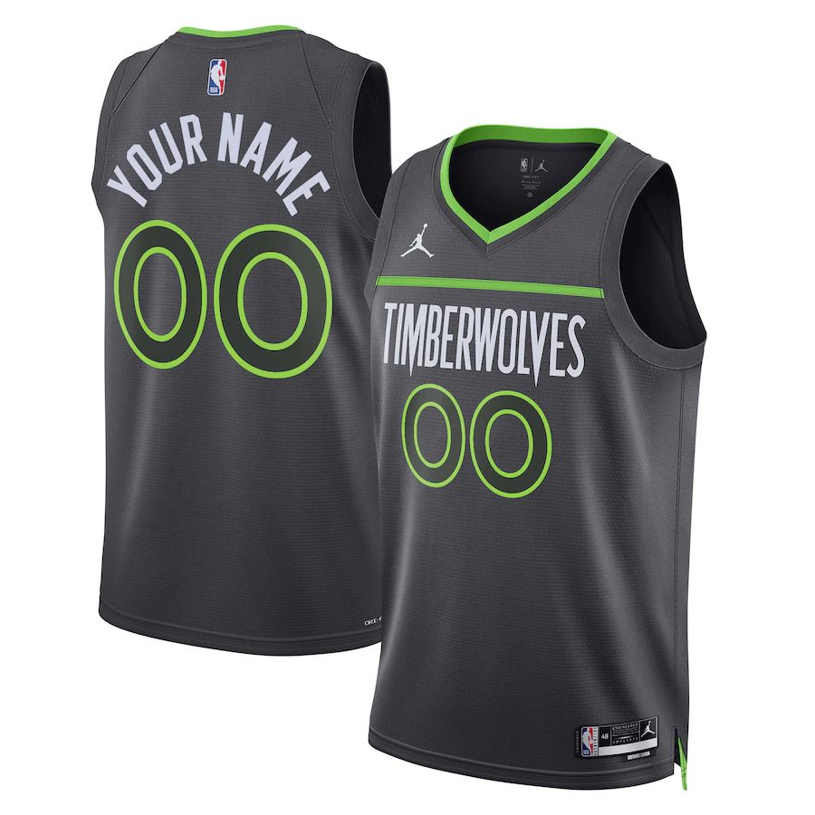 Men Minnesota Timberwolves Jordan Brand Black Statement Edition 2022-23 Swingman Custom NBA Jersey